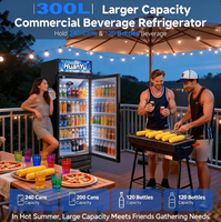 Refrigerador Comercial Vertical de Triple Puerta con Energía Solar, Sin Escarcha, para Exhibición de Bebidas