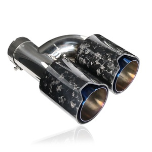 Punta de escape de fibra de carbono forjada tipo H doble con acabado azul quemado y tubo silenciador de acero inoxidable 304 para <span class=keywords><strong>BMW</strong></span> M Performance - Product Image 1