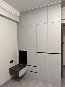 Custom Melamine Wood Style Minimalist <b>Wardrobe</b> Cabinet High Quality Modern Adjustable Design Bedroom Ample Hanging Space - Product Image 4