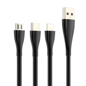 Chất Lượng Cao 1M Hợp Kim Kẽm Vỏ Kim Loại Linh Hoạt Hose Loại C Micro USB Cable Đối Với iPhone Đối Với Samsung - Product Image 3