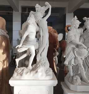Châu Âu Biệt Thự Ngoài Trời Vườn Tay Khắc Lớn Tự Nhiên Đá Cẩm Thạch <span class=keywords><strong>Apollo</strong></span> Và Daphne Bằng Đá Cẩm Thạch Trắng Nhân Vật Bức Tượng - Product Image 4