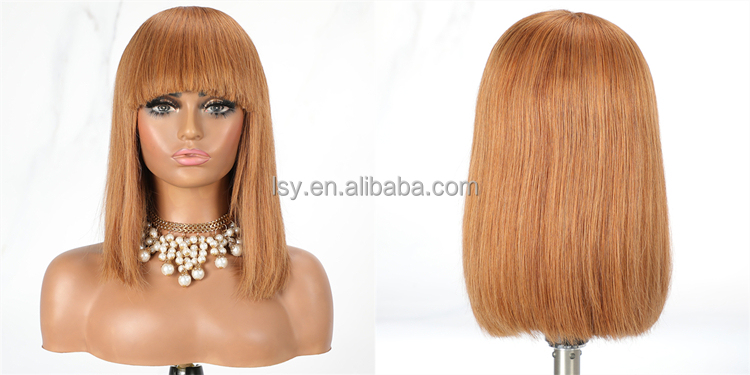 Parrucca Bob con osso dritto con frangia