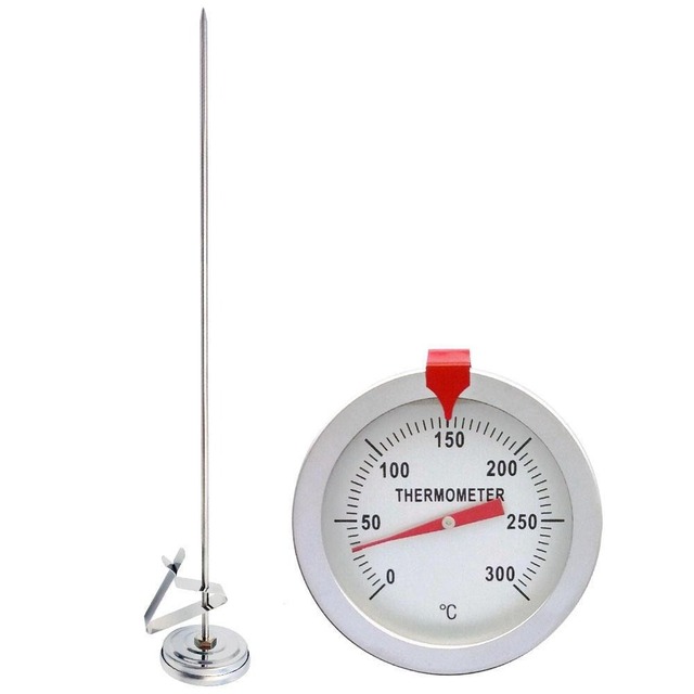Adjustable Clip Stainless Steel 0-300°C Deep Fry Thermometer with 6/12 Inch Probe OEM Available