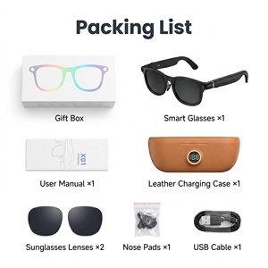 Gafas inteligentes X01 Ultra 8MP con cámara HD y estabilización EIS, traducción IA en tiempo real, estuche de carga, grabación, pantalla LED y indicador de batería. - Product Image 5