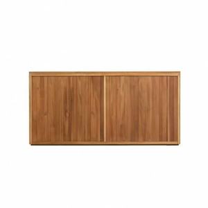 Meuble console de salon de luxe italien moderne minimaliste en teck africain fait main, gain de place, avec étagères et vitrine, pour hôtel - Product Image 3