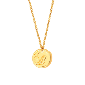 Collana con ciondolo a forma di lettera A in acciaio inossidabile, 1,9 cm, monofacciale, gioiello alla moda. - Product Image 1