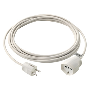Câble d'extension 5m Blanc 3G1 Prise DE Cordon d'alimentation universel - Product Image 1