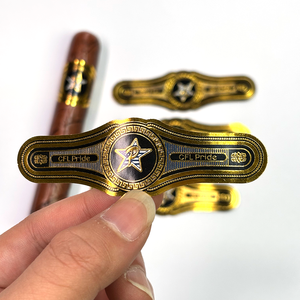 Etiqueta Personalizada para Cigarros, Crea tus Propias Etiquetas con Relieve en Lámina Dorada, Etiquetas de Anillo con Corte Personalizado, Etiquetas de Poliéster Doradas - Product Image 1