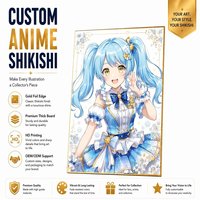 Planche Shikishi Anime Personnalisée 27x24cm Taille Standard, Planche d'Art Dorée Holographique, Article de Collection
