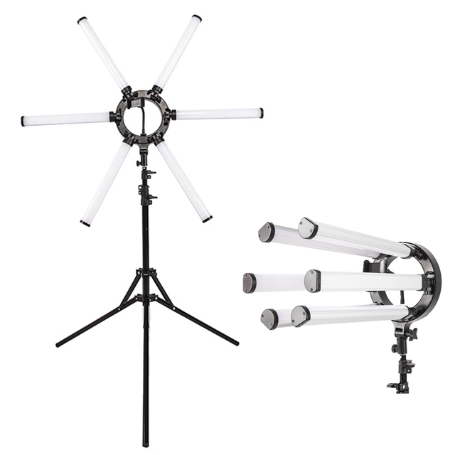 120W Foldable Plastic 36inch Fill Light Tripod Stand 95+ CRI Camera Phone Make Live Streaming Professional LED Star Ring Light