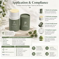 Emballages cosmétiques en tube de papier biodégradable et écologique pour baume à lèvres et déodorant, 15 ml, 30 ml, 50 ml, vente en gros