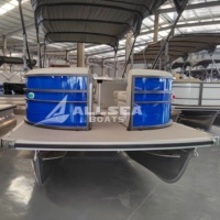 Bateau ponton de luxe en aluminium certifié CE pour la pêche et les loisirs en extérieur, capacité de 6 à 25 personnes, pour 17/19/21/23 pieds, avec moteur hors-bord