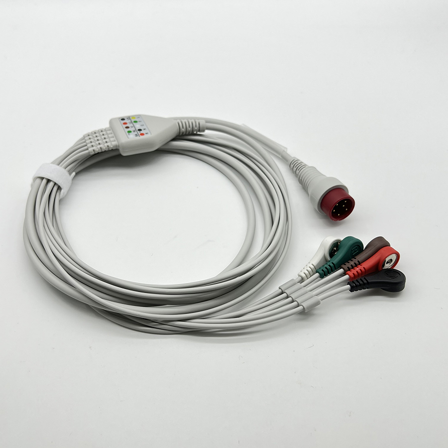 original 6pin ECG cable for zoncare snap connector