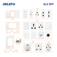 BAOBEN Prise Murale Standard UE Italie avec Interrupteur, Charge Rapide USB Type C, Module de Fonction DIY 4*2 4*4, Blanc