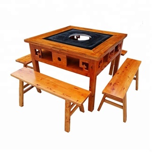 madera cuadrado sin humo chino <span class=keywords><strong>olla</strong></span> caliente de sillas y mesa de juegos para <span class=keywords><strong>restaurante</strong></span> chino de <span class=keywords><strong>la</strong></span> <span class=keywords><strong>olla</strong></span> caliente - Product Image 3