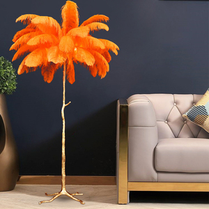 Chambre Vibe Corner Rgb Luxe Moderne Nordique Led Debout Arc Arbres Lumière pour La Maison Plume D'autruche Lampadaire - Product Image 4