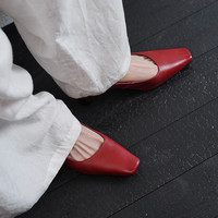 Nouvelles Escarpins Femme en Cuir Véritable de Haute Qualité Automne 2026, Bout Carré, Élégantes pour Soirée, Bureau, Talon Haut, Bouche Peu Profonde, Taille 40