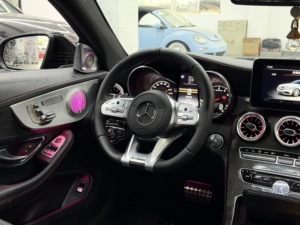 Volant sport en cuir pleine fleur et fibre de carbone pour <span class=keywords><strong>Mercedes</strong></span> W204/W205 pour GT GLE C200 CLS Classe S Classe G - Product Image 1