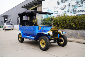 <span class=keywords><strong>Voiture</strong></span> électrique de tourisme vintage bleue personnalisable à double rangée avec toit, idéale pour mariages et événements commerciaux – <span class=keywords><strong>Voiture</strong></span> classique - Product Image 2