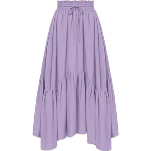 Moda europea americana estate rinascimentale elegante gonna lunga <span class=keywords><strong>a</strong></span> pieghe <span class=keywords><strong>a</strong></span> <span class=keywords><strong>vita</strong></span> <span class=keywords><strong>alta</strong></span> per donna dolce - Product Image 3