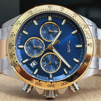 Montre de plongée sportive de luxe pour homme, mouvement à quartz, acier inoxydable, cadran en cristal, affichage analogique, 50 m, 22 mm