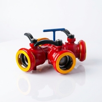 Vanne en Y à clapet en aluminium 6061 Volla, 3 voies, pour tuyau d'incendie, avec manomètre 2,5 MPa, haute pression et débit stabilisé