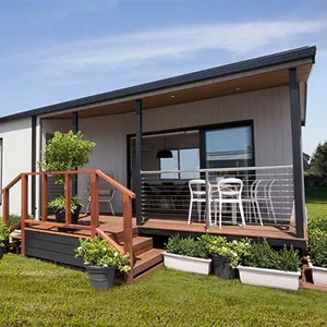 Casa de edição moderna modular, quadro de aço de construção de casa de verão