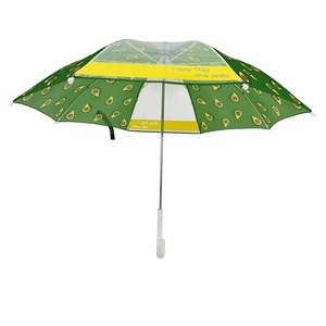 Parapluie personnalisé pour enfants avec motif d'avocat mignon, parapluie droit transparent imprimé de dessins animés pour les jours de pluie des enfants en UE et aux États-Unis - Product Image 4