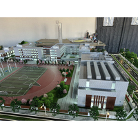 Maquette 3D Commerciale Moderne en Plastique Bisini pour Boîtes à Sable, Villas, Écoles et Projets Immobiliers