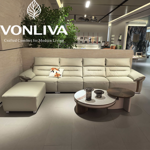 Set di Mobili Moderni per Soggiorno, Divano in Pelle di Lusso <span class=keywords><strong>e</strong></span> Set Divano a Due Posti, Set di <span class=keywords><strong>Divani</strong></span> Componibili in 4 Pezzi per Progetti Residenziali - Product Image 6