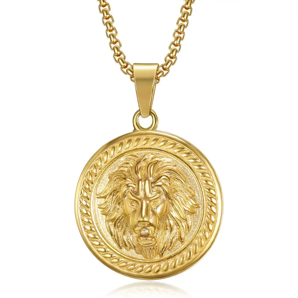 Collier pendentif en forme de grand Lion pour femmes, bijoux Olivia hip hop, grand Lion, en acier inoxydable, lumineux, scintillant dans la nuit