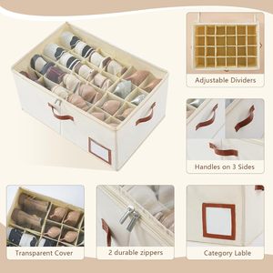 24 Paires de Grandes Boîtes de Rangement pour Chaussures Pliables en Tissu Oxford Durable avec Couvercle Transparent et Séparateurs Ajustables pour Optimiser l'Espace de Rangement dans le Placard - Product Image 4