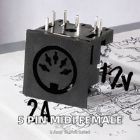 Connecteur Jack MIDI DIN Femelle HX Factory Direct PBT DS-5-03-08 avec Contact en Laiton 12V Nickelé – Vente en Gros