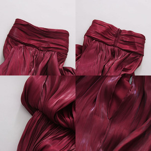 Elegante Camicetta Rossa Asimmetrica in Chiffon con Strascico, Senza Maniche, a Collo Alto, <span class=keywords><strong>da</strong></span> Donna, per Serate Formali e Feste, Ideale per Invitate a Matrimoni - Vendita all'Ingrosso - Product Image 3