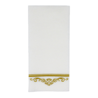 Serviette en lin de luxe blanc pur 2ply feuille douce pli conception unie papier épais et confortable