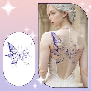 CJ desechable temporal impermeable tienda de belleza tatuaje plantilla hombres mujeres Sexy brazo espalda Abdomen Flor Mariposa tatuaje pegatina - Product Image 2