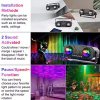 Projecteur laser 3-en-1 EMS-38 Ciel étoilé et Ondes océaniques, Lumières de fête, Télécommande, Contrôle vocal, Stroboscope auto-propulsé, Couleurs réglables