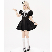 Nouvelle tenue de cosplay Lolita noire pour femme, idéale pour Halloween, déguisement de demoiselle d'honneur, carnaval, exposition de bandes dessinées