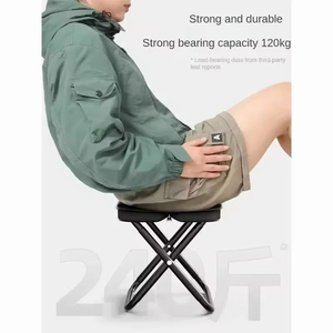 Tabouret pliant d'extérieur portable avec poignée et sac de transport, idéal pour la pêche, comme petit banc, tabouret à fermeture éclair pour file d'attente, ou comme étui à crayons de camping, chaise entièrement pliable - Product Image 3