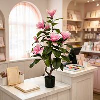 Fleurs artificielles en plastique 3D pour mariage, magnolias artificiels pour extérieur, intérieur, hall d'entrée, restaurant, arrangements floraux