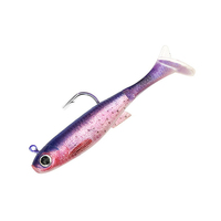 OEM 12g Leurre souple en PVC non imprimé, à hameçon simple 3D, queue en T, bionique, pour la pêche au bar et au marlin en lac et en rivière