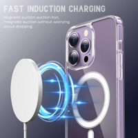 Coque de téléphone transparente magnétique à chargement sans fil pour iPhone 17 16 15 14 13 12 11 ProMax Mini X XR XS 7 8 Plus