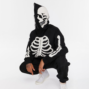 Sweat-shirt à capuche surdimensionné à imprimé numérique, 100% coton, marron - Product Image 3