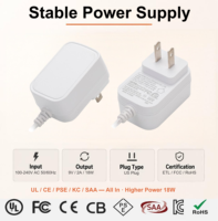 Alimentation universelle 9 volts 2 ampères 18 watts, adaptateur secteur AC/DC pour routeur, caméra CCTV, bande LED, prise US