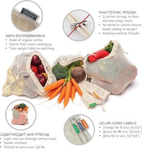 1-Pack Cotton <b>Mesh</b> Bag, Reusable Washable <b>Mesh</b> <b>Net</b> String Grocery Bag with Short Handle, Portable <b>Net</b> Tote for Fruit&Vegetables - Product Image 3