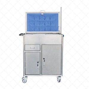 Chariot médical d'urgence tout en acier inoxydable 650x400x860mm, mobilier hospitalier multifonctionnel - Product Image 3