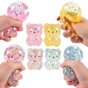 Jincan <b>Cute</b> <b>Bear</b> Pinch Music Glitter Jelly Transparent Vent Stress Relief Toy for Boys and Girls Wholesale - Product Image 2