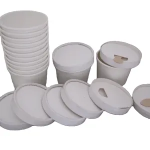 Wholesales Disposable 100ミリリットル3オンスPlain Ice Cream Paper Cup With Paper Lid And Wooden Spoon