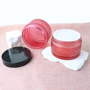 برطمان زجاجي فاخر لمستحضرات التجميل، أزرق مطفي، دائري الشكل، بسعة 200 جرام، وبغطاء فضي، قابل للتخصيص، لكريم الوجه واللوشن وزبدة الجسم - Product Image 5