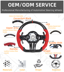 <span class=keywords><strong>Volante</strong></span> Modificado SOON TODA de Cuero Genuino Negro con Costuras de Colores para <span class=keywords><strong>BMW</strong></span> F10 F30 ZC-M3-P1 - Product Image 4